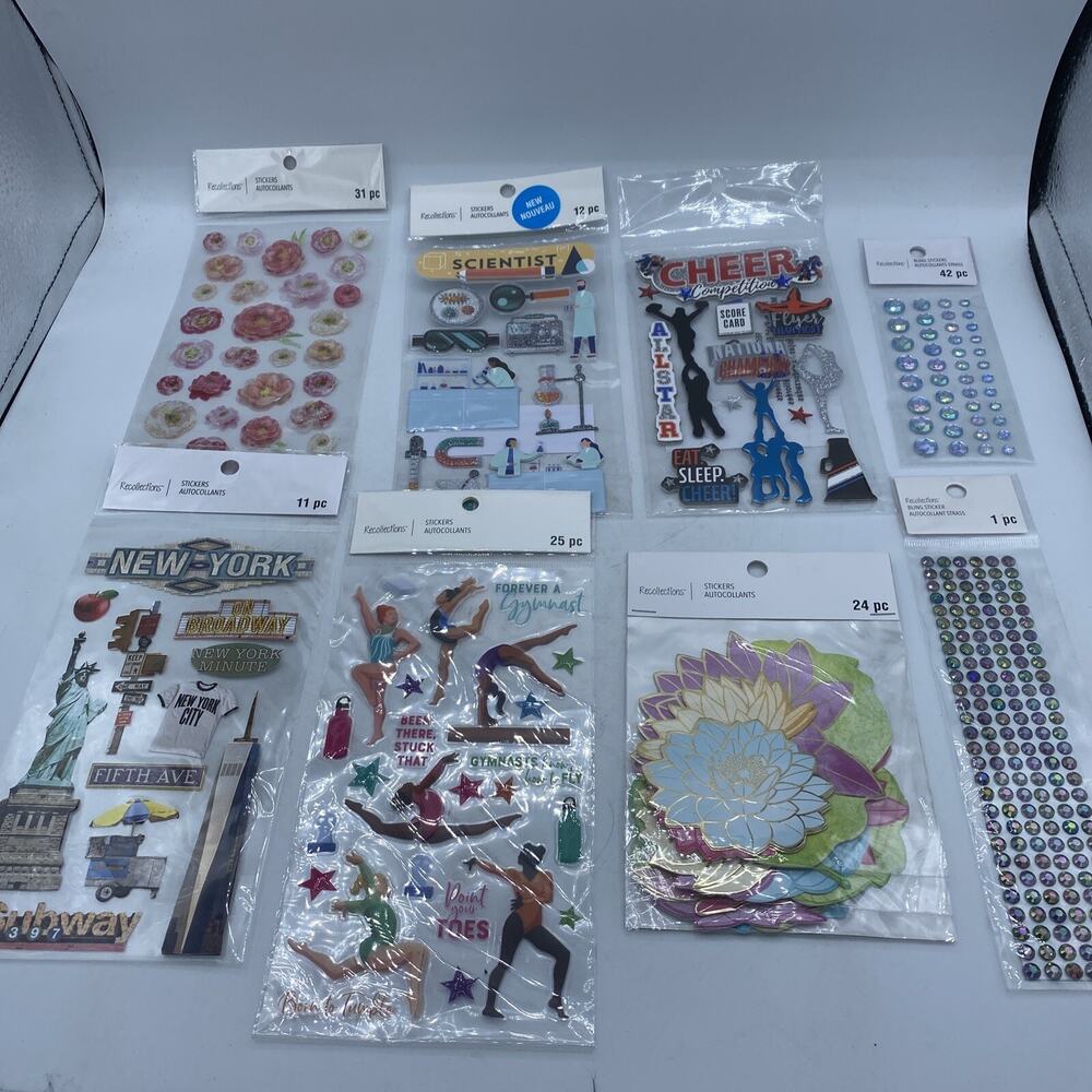 “New”Lot Of 8 Pkgs - RECOLLECTIONS STICKERS ALL NEW IN PKGS. SEE PIC